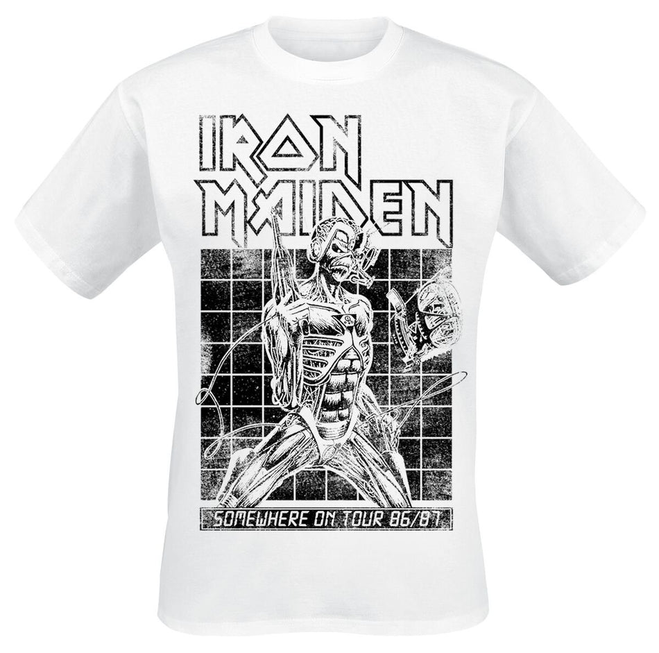 T-Shirt Manches courtes  de Iron Maiden - Sit Tour 86/87 - S à 4XL - pour Homme - blanc - Iron Maiden