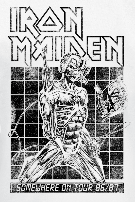 T-Shirt Manches courtes  de Iron Maiden - Sit Tour 86/87 - S à 4XL - pour Homme - blanc - Iron Maiden - View 2