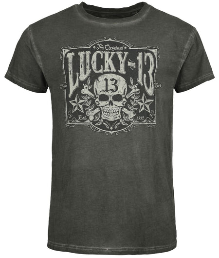 T-Shirt Manches courtes  de Lucky 13 - T-shirt Tombstone - Vintage Noir - S à 3XL - pour Homme - noir chiné - Lucky 13