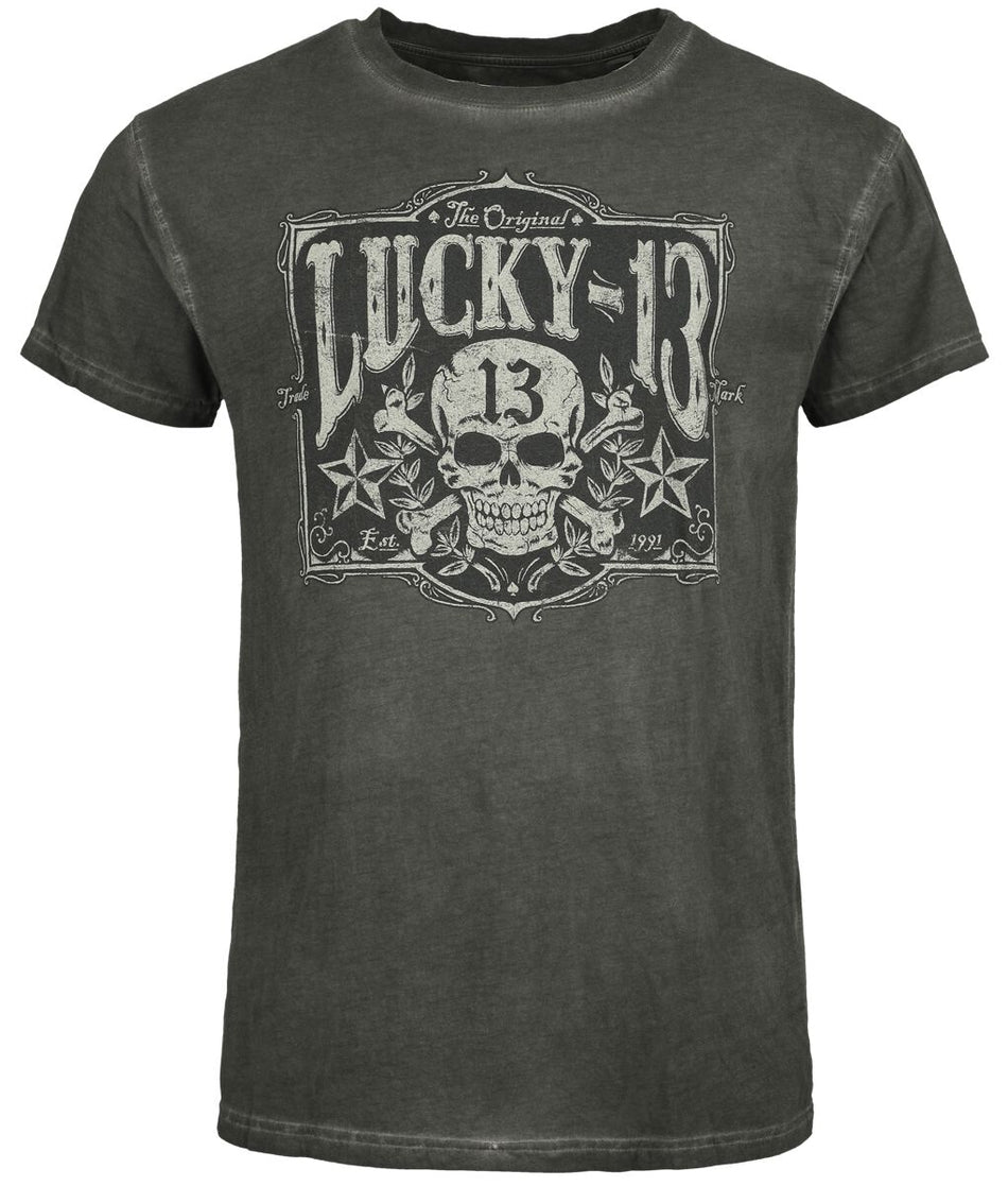 T-Shirt Manches courtes  de Lucky 13 - T-shirt Tombstone - Vintage Noir - S à 3XL - pour Homme - noir chiné - Lucky 13