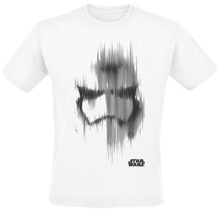 T-Shirt Manches courtes Disney de Star Wars - Épisode 7 - Le Réveil de la Force - Trooper Lignes Floues - S à XXL - pour Homme - blanc - Star Wars