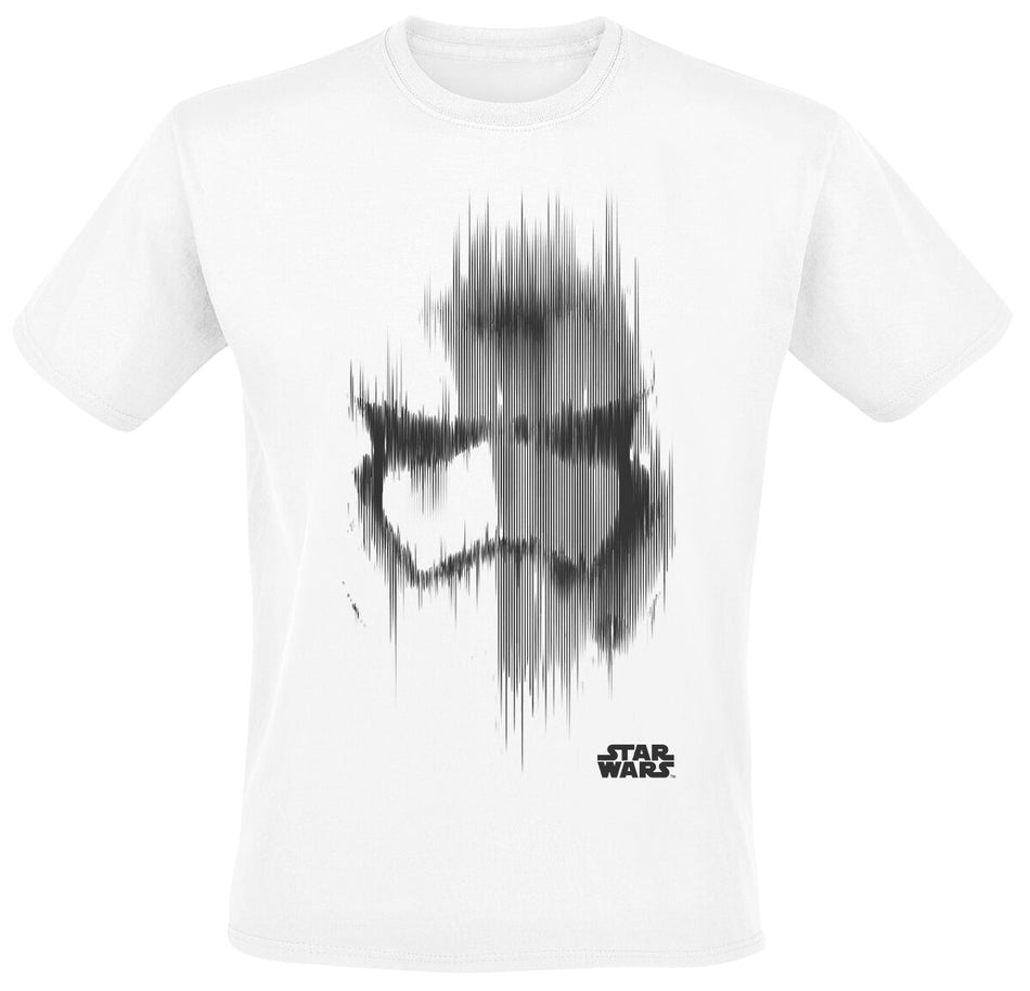 T-Shirt Manches courtes Disney de Star Wars - Épisode 7 - Le Réveil de la Force - Trooper Lignes Floues - S à XXL - pour Homme - blanc - Star Wars