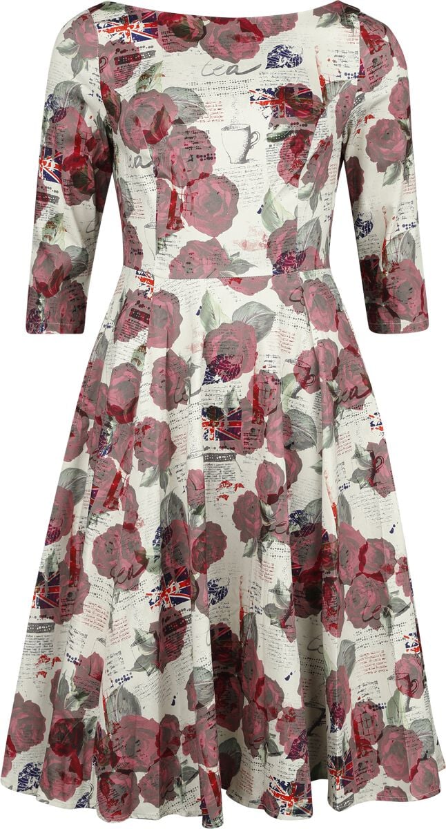Robe mi-longue Rockabilly de H&R London - Robe Swing Tilly Tea Party - XS à S - pour Femme - multicolore - H&R London