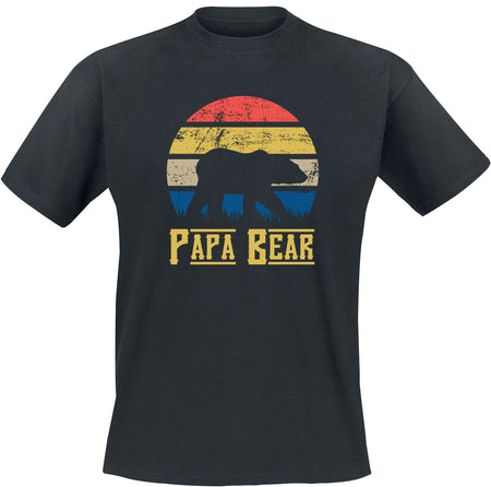 T-Shirt Manches courtes Fun de Familie & Freunde - Papa Bear - S à 5XL - pour Homme - noir - Familie & Freunde