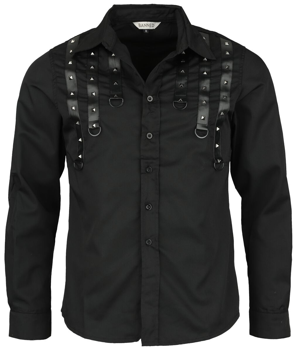 Chemise manches longues Gothic de Banned Alternative - T-shirt Andras - S à 5XL - pour Homme - noir - Banned Alternative