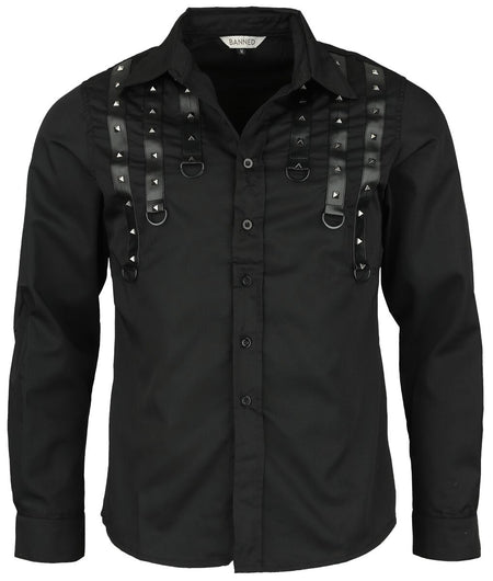 Chemise manches longues Gothic de Banned Alternative - T-shirt Andras - S à 5XL - pour Homme - noir - Banned Alternative
