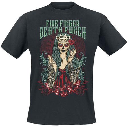 T-Shirt Manches courtes  de Five Finger Death Punch - Lady Muerta - S à 4XL - pour Homme - noir - Five Finger Death Punch