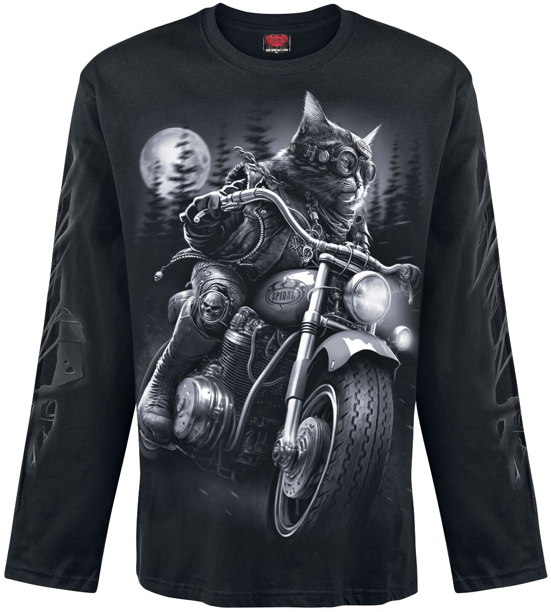 T-shirt manches longues  de Spiral - Nine Lives - M à XXL - pour Homme - noir - Spiral