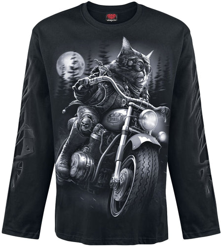 T-shirt manches longues  de Spiral - Nine Lives - M à XXL - pour Homme - noir - Spiral