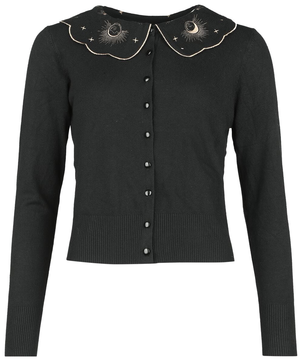 Gilets & Ponchos Rockabilly de Voodoo Vixen - Gilet Chat & Phases de la Lune - XS à XL - pour Femme - noir - Voodoo Vixen