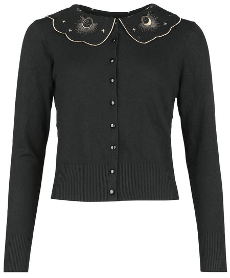 Gilets & Ponchos Rockabilly de Voodoo Vixen - Gilet Chat & Phases de la Lune - XS à XL - pour Femme - noir - Voodoo Vixen