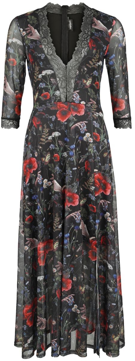 Robe longue Rockabilly de Jawbreaker - Robe Longue Night Meadow - XS à XXL - pour Femme - multicolore - Jawbreaker