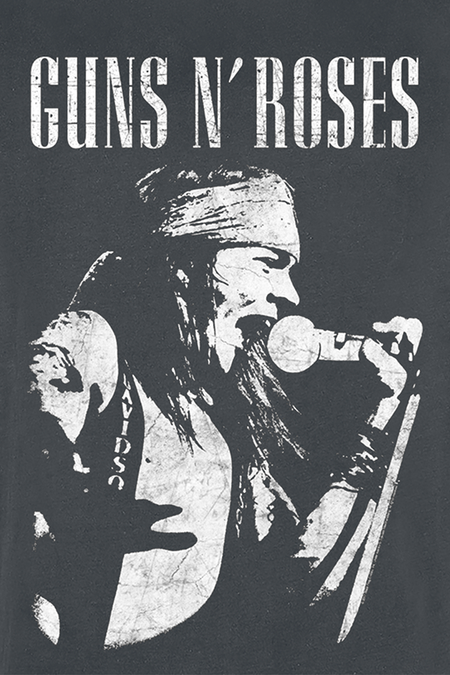 T-Shirt Manches courtes  de Guns N' Roses - Amplified Collection - Axl Live Profile - S à 3XL - pour Homme - anthracite - Guns N' Roses - View 2