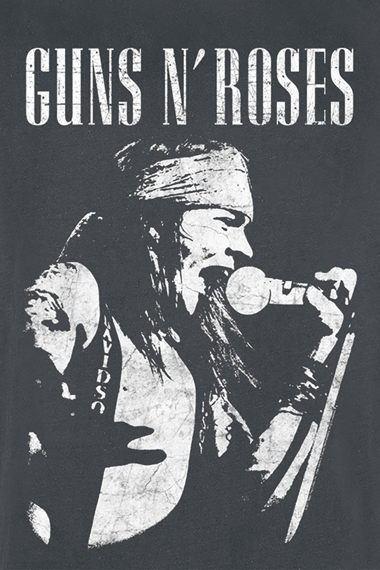 T-Shirt Manches courtes  de Guns N' Roses - Amplified Collection - Axl Live Profile - S à 3XL - pour Homme - anthracite - Guns N' Roses - View 2