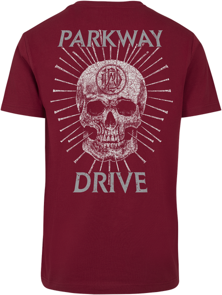 T-Shirt Manches courtes  de Parkway Drive - Skull - S à XXL - pour Homme - rouge - Parkway Drive - View 2