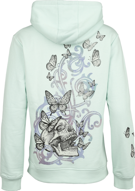 Sweat-shirt zippé à capuche  de Full Volume by EMP - Papillons & Crânes - Sweat Zippé - S à XXL - pour Femme - menthe - Full Volume by EMP - View 2