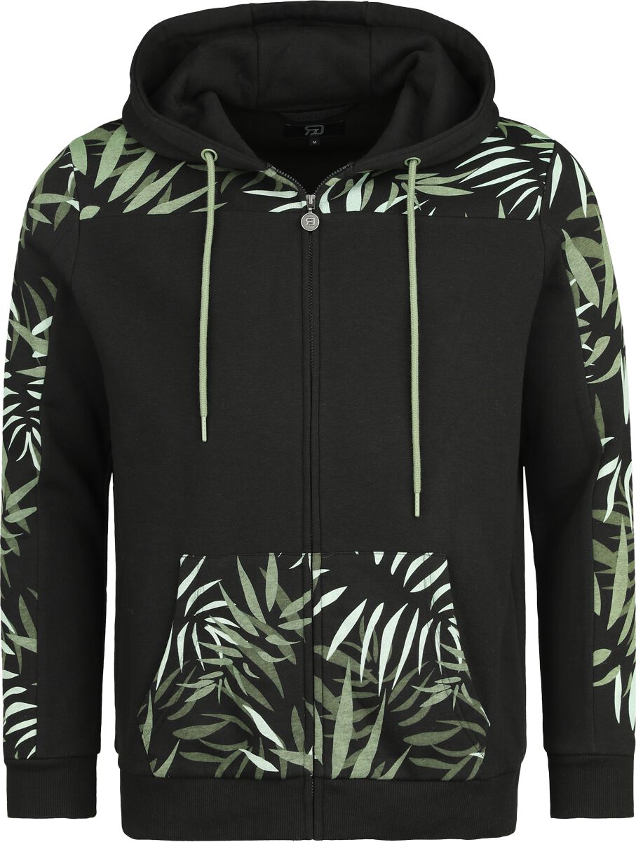 Sweat-shirt zippé à capuche  de RED by EMP - Hooded Jacket with Colored Print - M à L - pour Homme - noir - RED by EMP