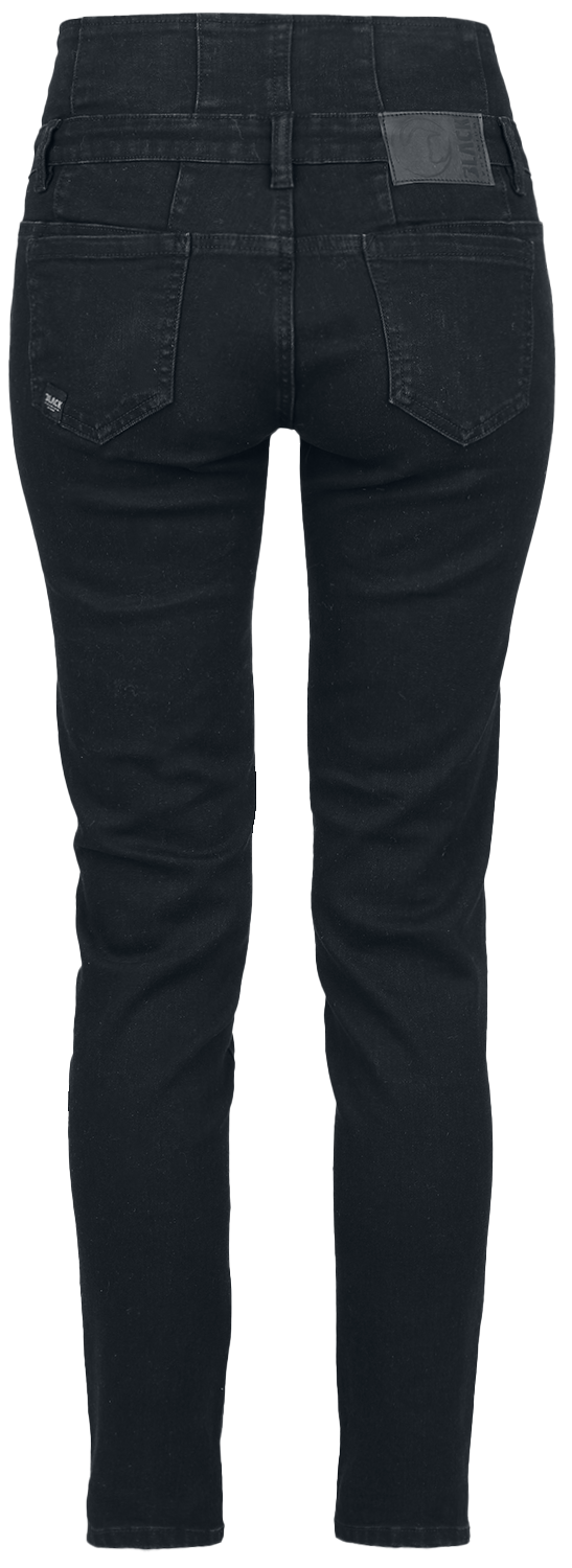 Pantalon en toile  de Black Premium by EMP - Double Button Placket Jeans - W27L30 à W29L32 - pour Femme - noir - Black Premium by EMP - View 2