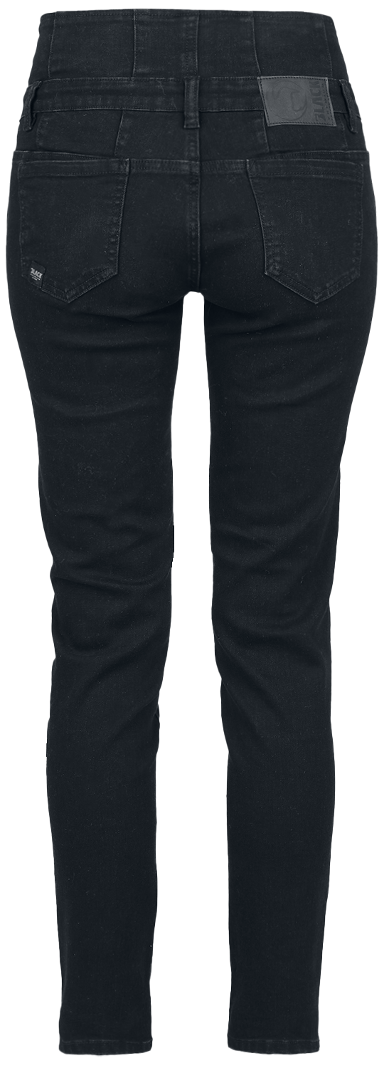 Pantalon en toile  de Black Premium by EMP - Double Button Placket Jeans - W27L32 à W29L32 - pour Femme - noir - Black Premium by EMP - View 2