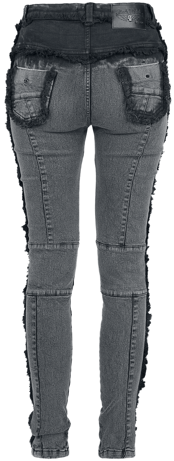 Jean  de Rock Rebel by EMP - Megan - W27L32 à W31L32 - pour Femme - gris - Rock Rebel by EMP - View 2