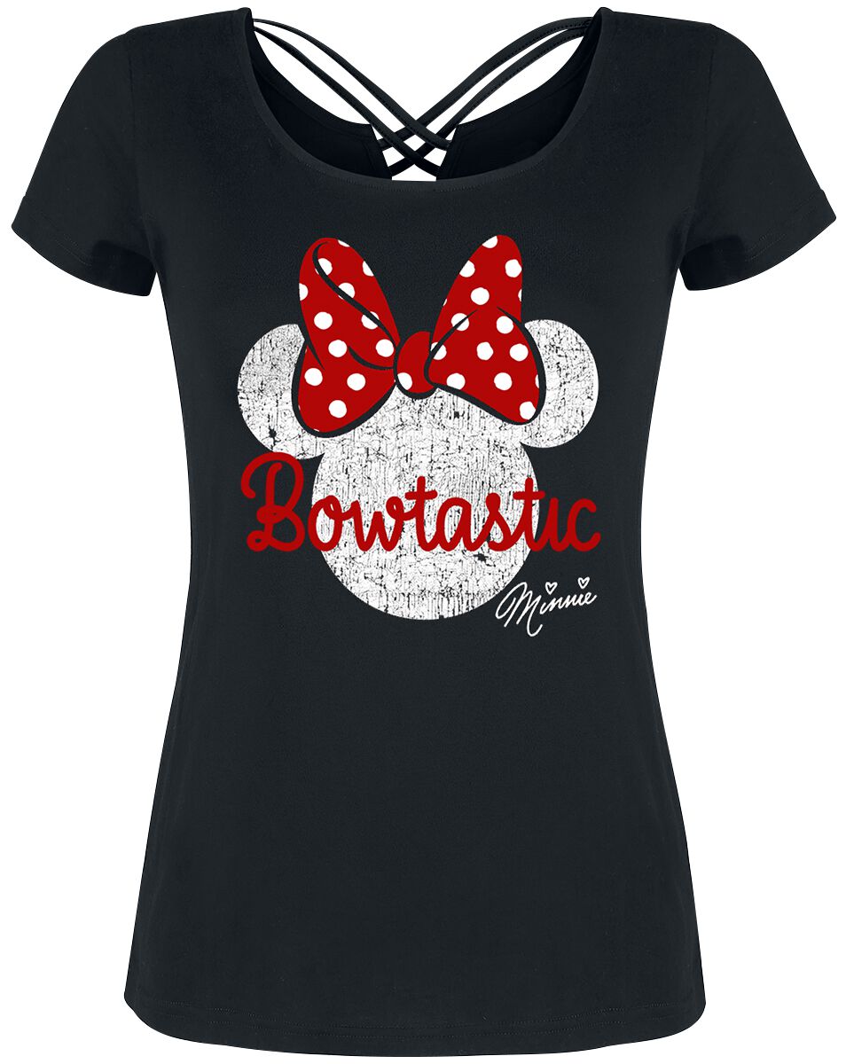 T-Shirt Manches courtes Disney de Mickey & Minnie Mouse - Bowtastic - S - pour Femme - noir - Mickey & Minnie Mouse