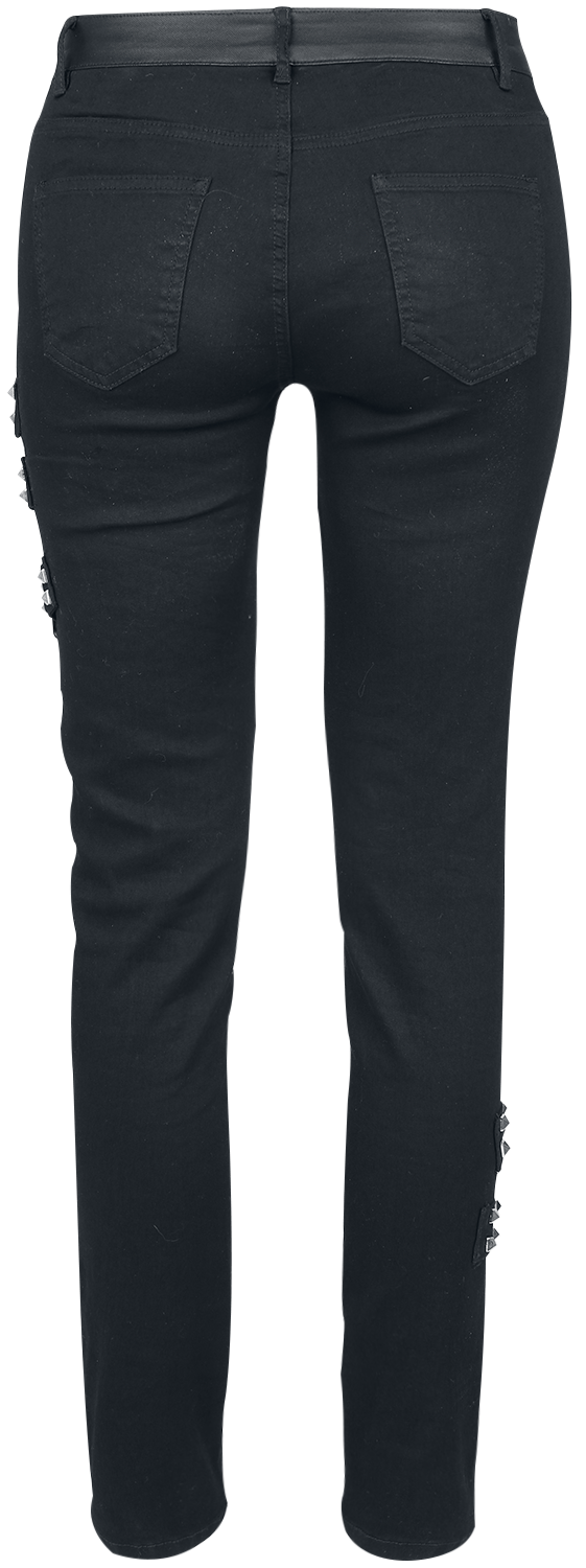 Jean Gothic de Gothicana by EMP - Jeans with Mesh Details - W27L32 à W29L32 - pour Femme - noir - Gothicana by EMP - View 2