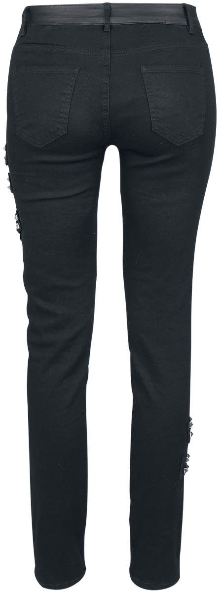 Jean Gothic de Gothicana by EMP - Jeans with Mesh Details - W27L32 à W29L32 - pour Femme - noir - Gothicana by EMP - View 2