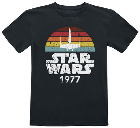 T-shirt Disney de Star Wars - Enfants - Rainbow X-Wing 1977 - 104 à 164 - pour filles & garçonse - noir - Star Wars