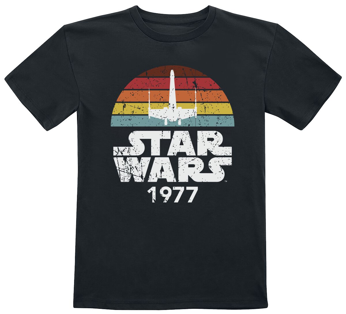 T-shirt Disney de Star Wars - Enfants - Rainbow X-Wing 1977 - 104 à 164 - pour filles & garçonse - noir - Star Wars