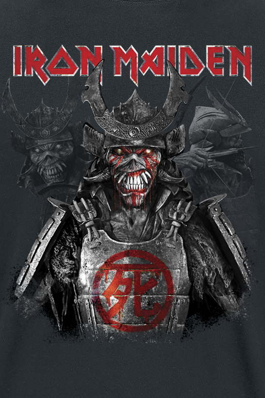 T-Shirt Manches courtes  de Iron Maiden - Senjutsu Heads - M à 4XL - pour Homme - noir - Iron Maiden - View 2