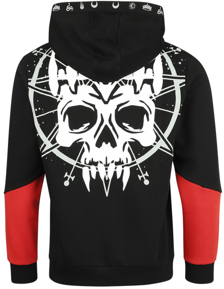 Sweat-shirt à capuche Gaming de Diablo - Diablo 4 - Signes - S à M - pour Homme - noir/rouge - Diablo - View 2