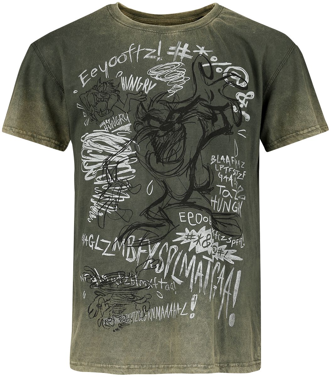 T-Shirt Manches courtes  de Looney Tunes - Tasmanian Devil - S à M - pour Homme - vert - Looney Tunes