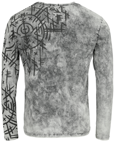 T-shirt manches longues  de Black Premium by EMP - Haut manches longues imprimés runes - S à XXL - pour Homme - gris - Black Premium by EMP - View 2