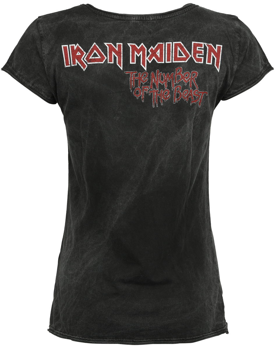 T-Shirt Manches courtes  de Iron Maiden - The Number Of The Beast - S à 4XL - pour Femme - noir - Iron Maiden - View 2