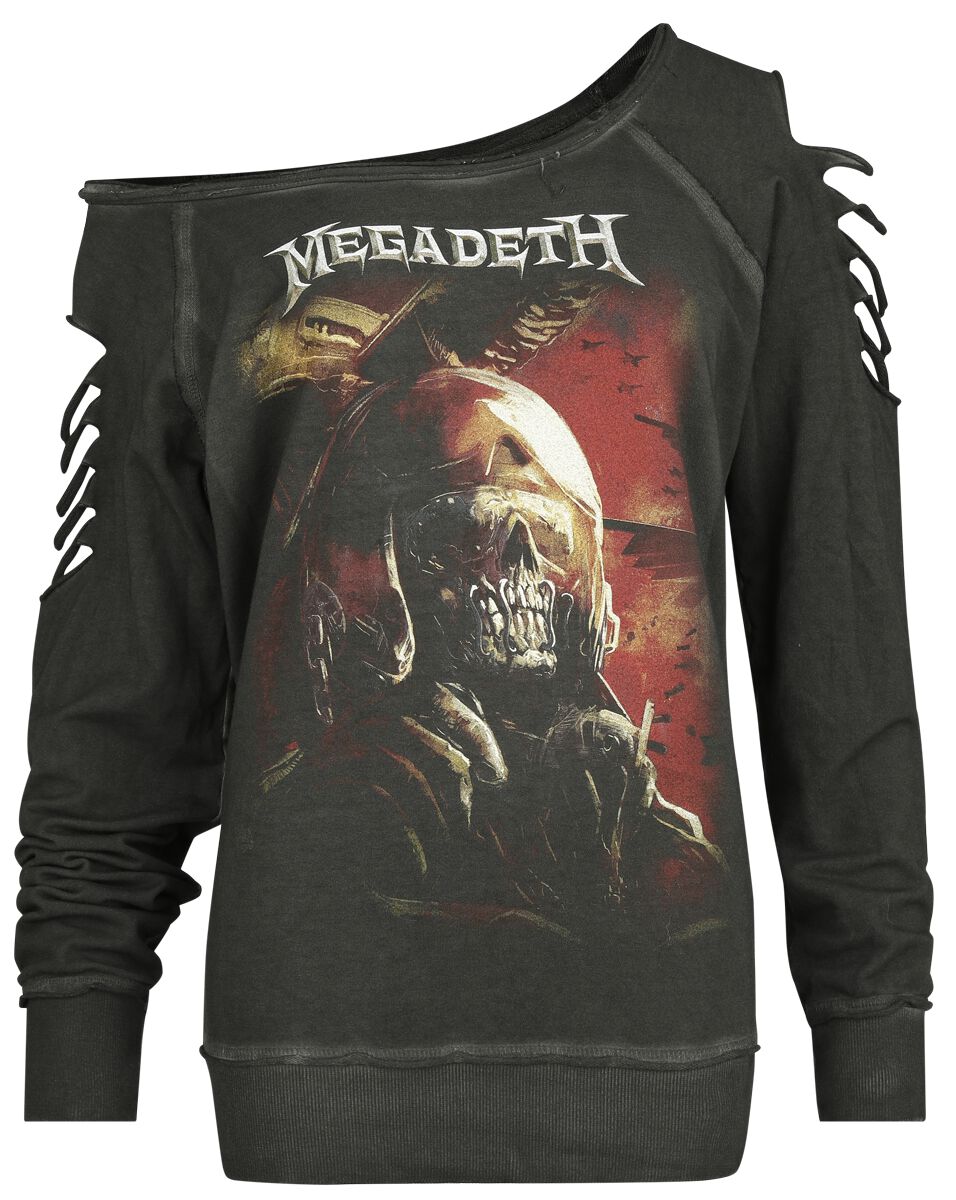 Sweat-shirt  de Megadeth - Fighter Pilot - S - pour Femme - gris - Megadeth