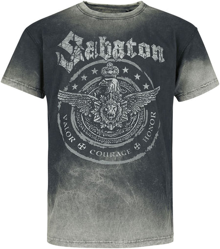 T-Shirt Manches courtes  de Sabaton - Valor Courage Honor - S à 4XL - pour Homme - anthracite - Sabaton