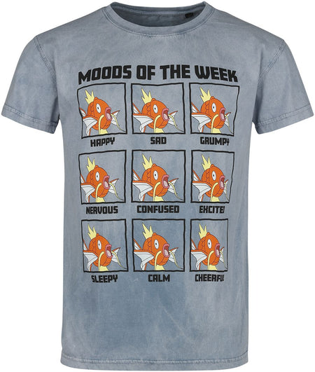 T-Shirt Manches courtes  de Pokémon - Magicarpe - Humeurs de la Semaine - S à XXL - pour Homme - bleu - Pokémon