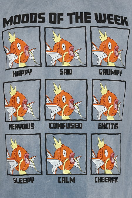 T-Shirt Manches courtes  de Pokémon - Magicarpe - Humeurs de la Semaine - S à XXL - pour Homme - bleu - Pokémon - View 2