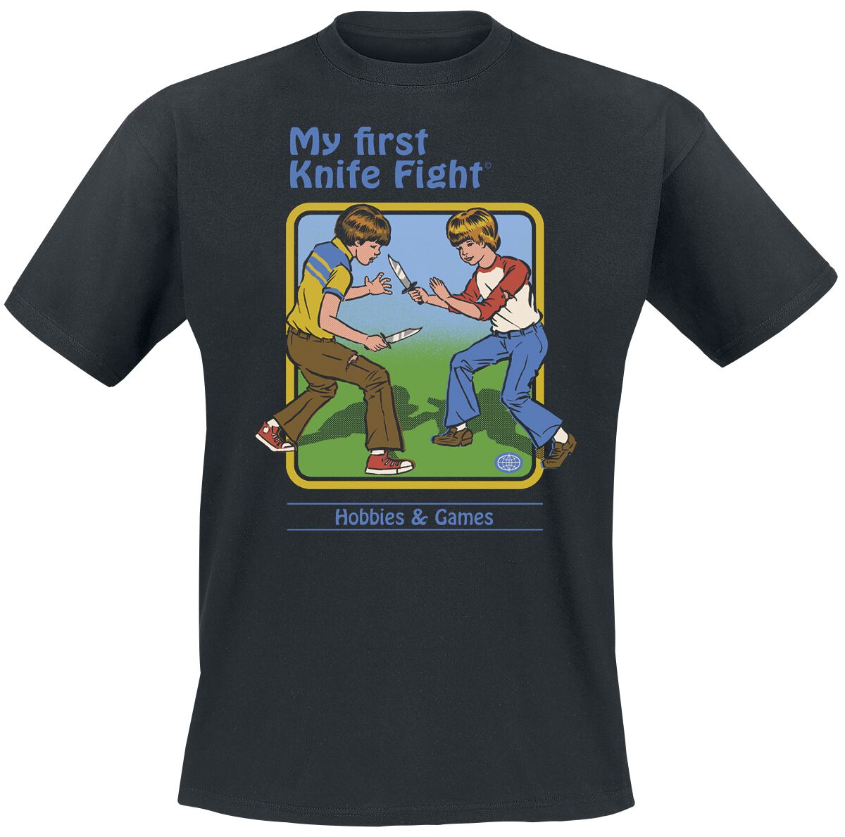 T-Shirt Manches courtes Fun de Steven Rhodes - My First Knife Fight - S à 4XL - pour Homme - noir - Steven Rhodes
