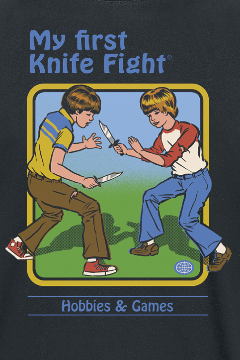 T-Shirt Manches courtes Fun de Steven Rhodes - My First Knife Fight - S à 4XL - pour Homme - noir - Steven Rhodes - View 2
