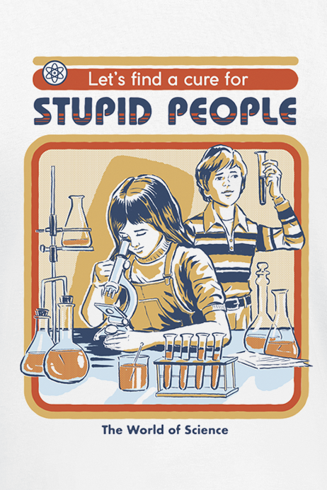 T-Shirt Manches courtes Fun de Steven Rhodes - A Cure For Stupid People - S à 4XL - pour Homme - blanc - Steven Rhodes - View 2