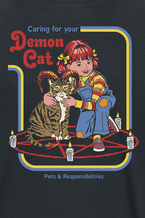 T-Shirt Manches courtes Fun de Steven Rhodes - Demon Cat - S à 4XL - pour Homme - noir - Steven Rhodes - View 2