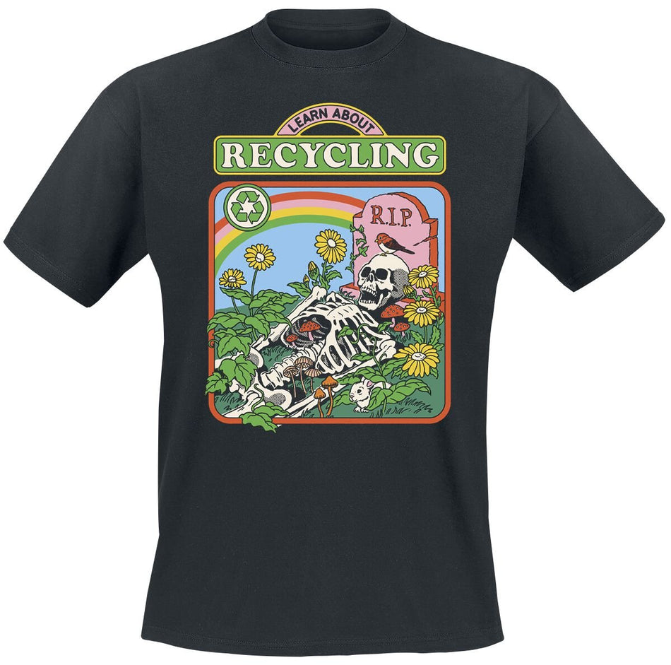 T-Shirt Manches courtes Fun de Steven Rhodes - Learn About Recycling - S à 4XL - pour Homme - noir - Steven Rhodes