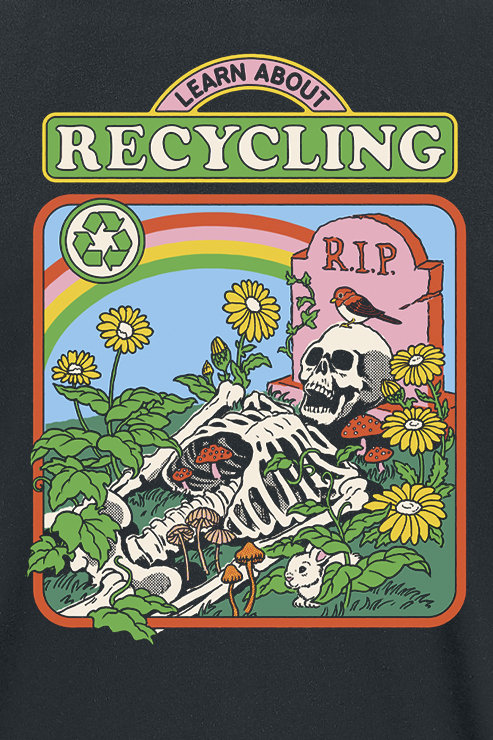 T-Shirt Manches courtes Fun de Steven Rhodes - Learn About Recycling - S à 4XL - pour Homme - noir - Steven Rhodes - View 2