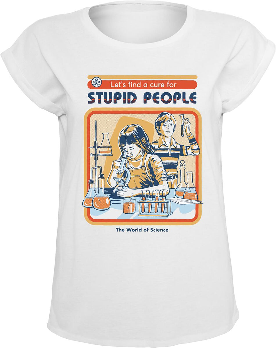 T-Shirt Manches courtes Fun de Steven Rhodes - A Cure For Stupid People - S à 5XL - pour Femme - blanc - Steven Rhodes