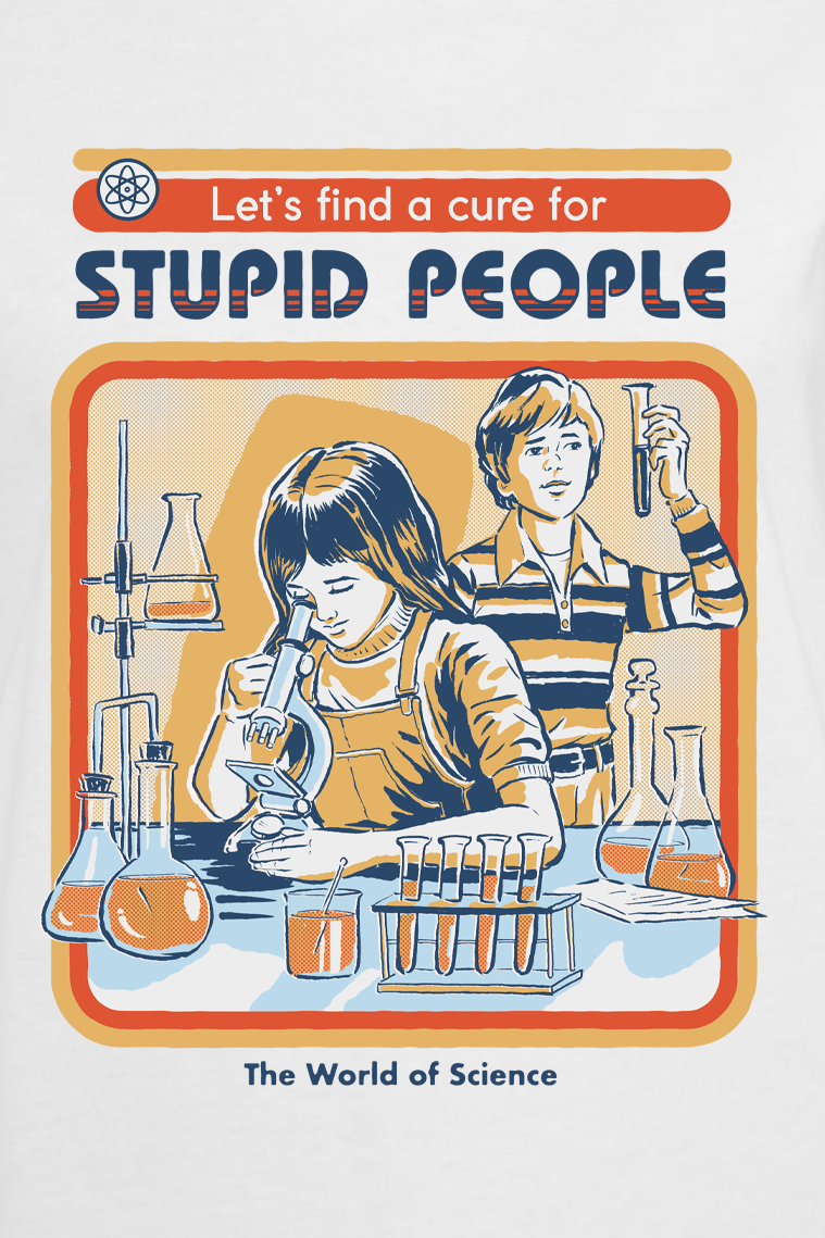 T-Shirt Manches courtes Fun de Steven Rhodes - A Cure For Stupid People - S à 5XL - pour Femme - blanc - Steven Rhodes - View 2