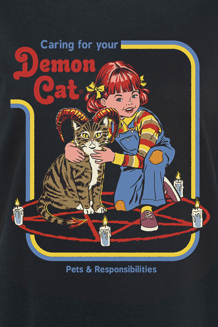 T-Shirt Manches courtes Fun de Steven Rhodes - Demon Cat - S à 5XL - pour Femme - noir - Steven Rhodes - View 2