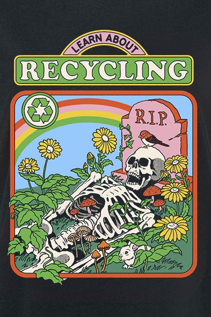 T-Shirt Manches courtes Fun de Steven Rhodes - Learn About Recycling - S à 5XL - pour Femme - noir - Steven Rhodes - View 2