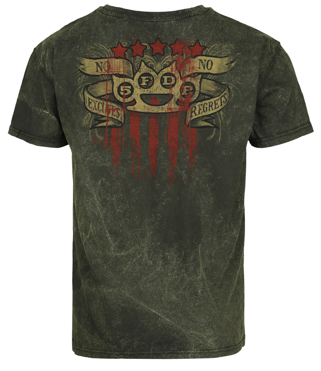 T-Shirt Manches courtes  de Five Finger Death Punch - No Regrets - S à 4XL - pour Homme - gris/marron - Five Finger Death Punch - View 2