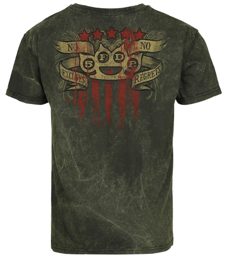 T-Shirt Manches courtes  de Five Finger Death Punch - No Regrets - S à 4XL - pour Homme - gris/marron - Five Finger Death Punch - View 2